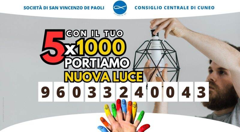 Cuneo, 5x1000: nuova luce per alcune famiglie indigenti