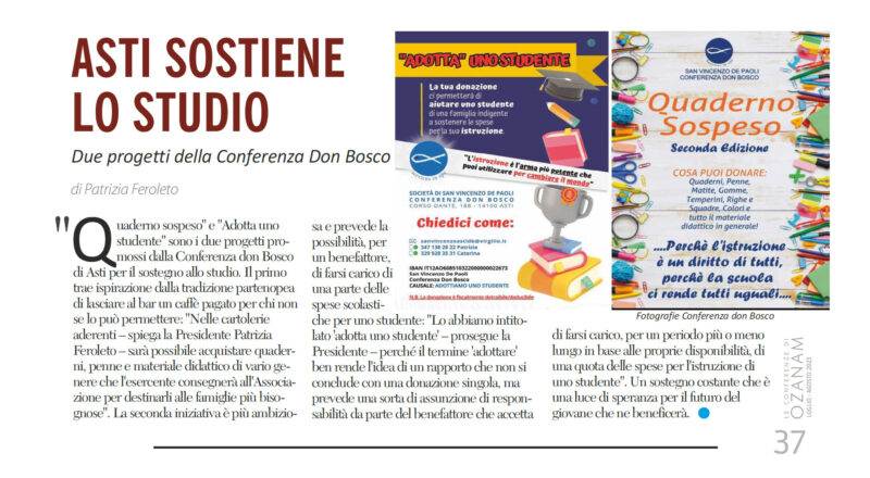 "Adotta" uno studente, il progetto della Conferenza don Bosco