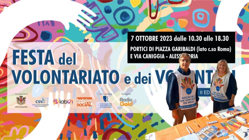 7 ottobre: La Festa del Volontariato ad Alessandria